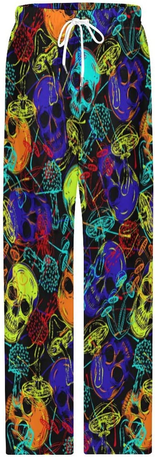 Funny Mens Pajama Pants Lightweight Soft Lounge Pant Sleep Pj Bottoms for Men With Pockets