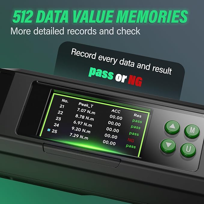 Digital Torque Wrench 3/8, 5-99.5 Ft-lbs/6.8-135N.m, ±2％ Torque Wrench with Buzzer & LED Indicator for Automotive Motorcycle & Bicycle