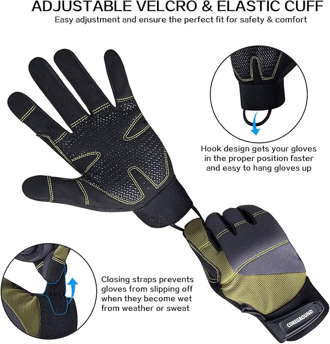 Leather Safety Work Gloves Gardening Carpenter Thorn Proof Truck Driving for Mens and Womens Waterproof heavy duty