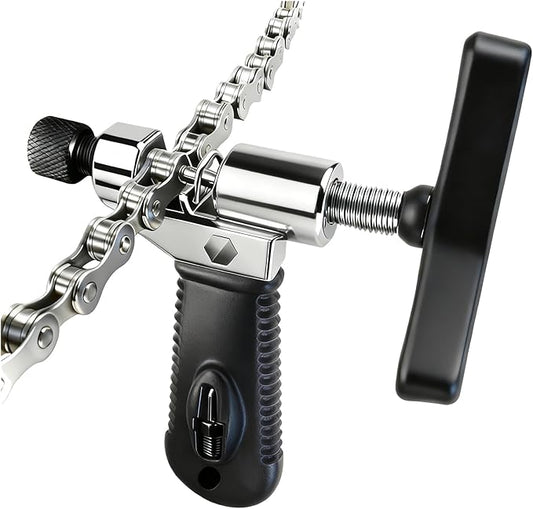 Bike Chain Breaker, Universal Road & Mountain Bicycle Chain Breaker Tool with Chain Hook, 3rd Generation Chain Tools for Routine Maintenance and Emergency Repair, Compact for Bike Bag