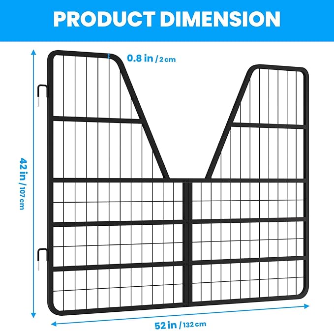 52" W×42" H Stall Guards for Horses, Horse Stall Gates, Heavy Duty Steel Yoke Design Fits Standard Barn Doorways