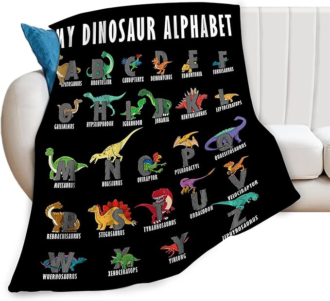 Dinosaur Blanket Super Cozy Soft Dinosaur Throw Blanket Warm Plush Fluffy Dino Stuff Gifts for Boys Girls Fleece Flannel Gift Blankets for Kids Adults 60"X50"