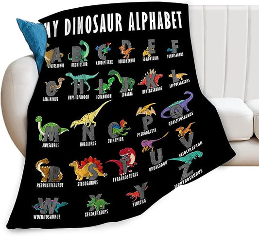 Dinosaur Blanket Super Cozy Soft Dinosaur Throw Blanket Warm Plush Fluffy Dino Stuff Gifts for Boys Girls Fleece Flannel Gift Blankets for Kids Adults 80"X60"