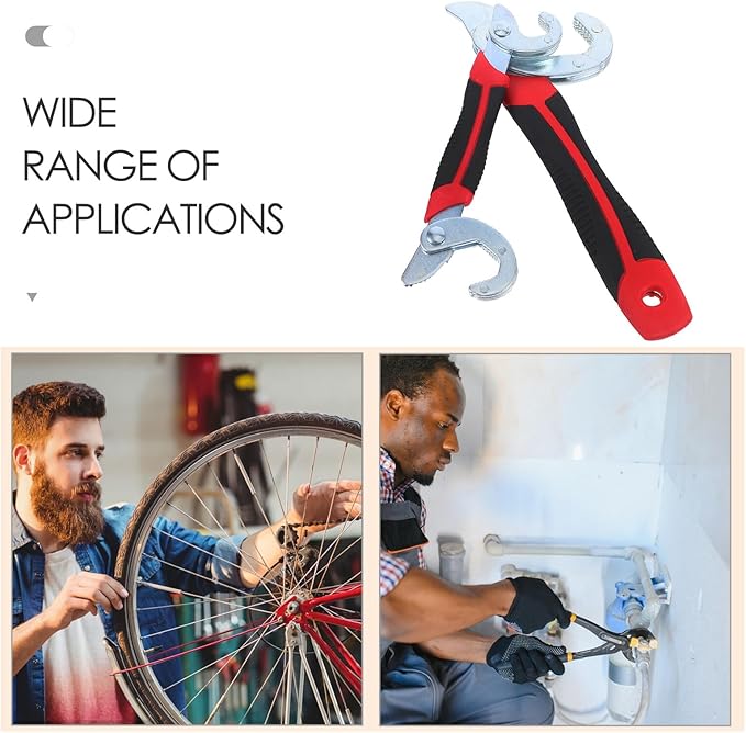 VALICLUD 2Pcs Adjustable Quick Opening Pipe Wrench Multifunction Spanner Tools with Ergonomic Comfortable Handles Portable Hand Tools for Home and Professional Plumbing Maintenance