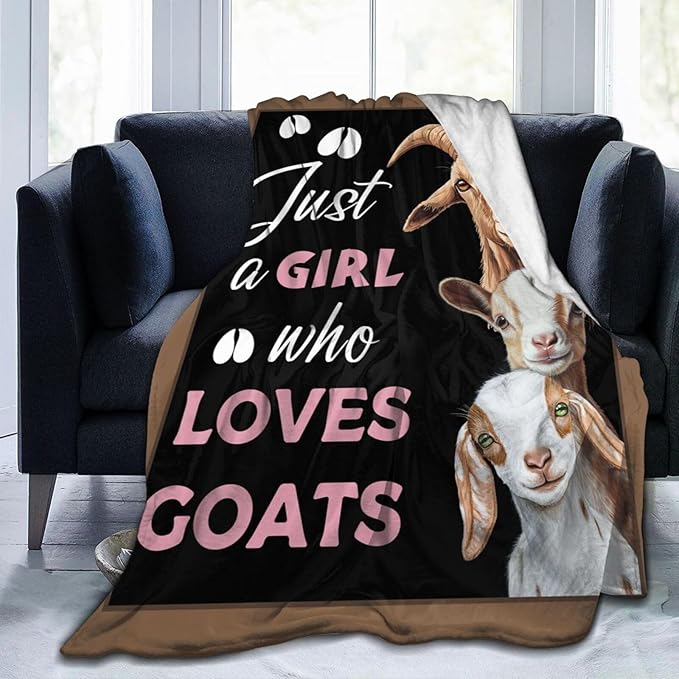 Goat Blanket for Girls Women Goats Gifts Lovers Throw Blankets Cozy Plush Fleece Animal Flannel Fuzzy for Couch Chair Bed 60"X50"