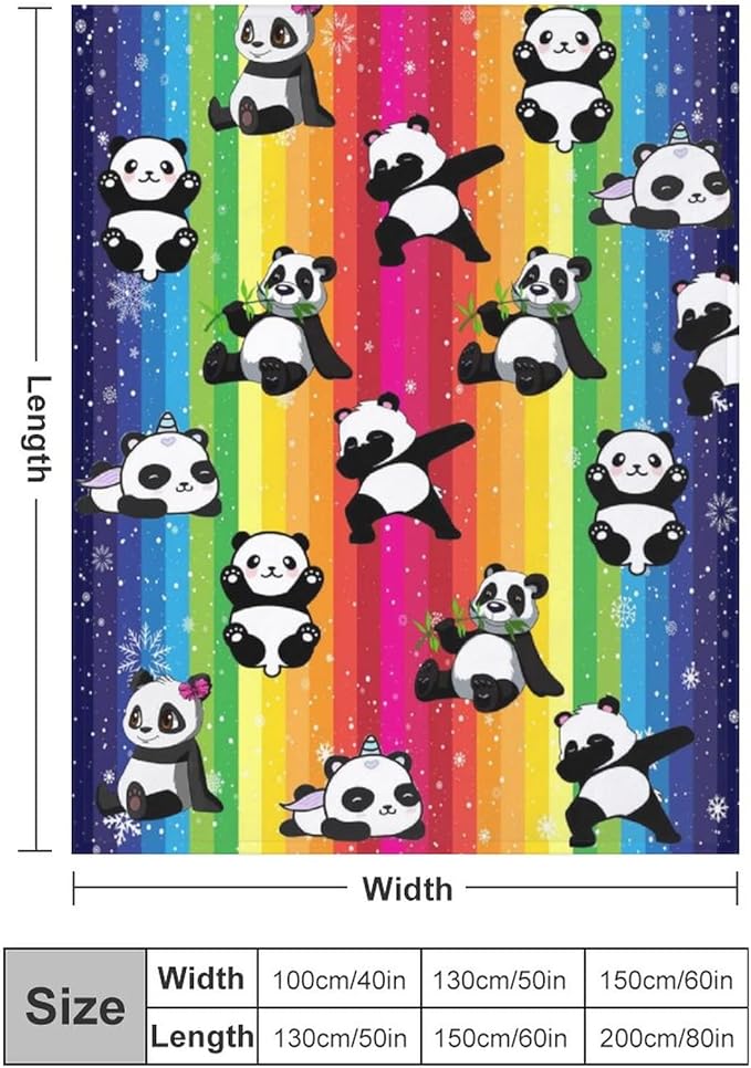 Cute Panda Blanket Soft Lightweight Flannel Fleece Cartoon Throw Blankets Bedding for Bed Sofa Couch Living Room Gifts 80"x60"