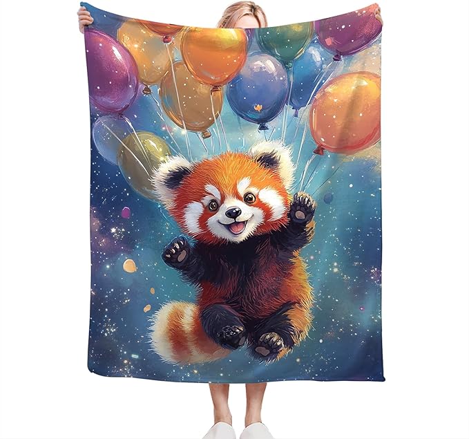 Red Panda Blanket Gifts for Girls Boys Soft Warm Plush Cute Red Panda Animal Throw Blanket Flannel Fleece Fuzzy Blanket for Kids Lover Bed Couch Living Room Decor 80"X60"