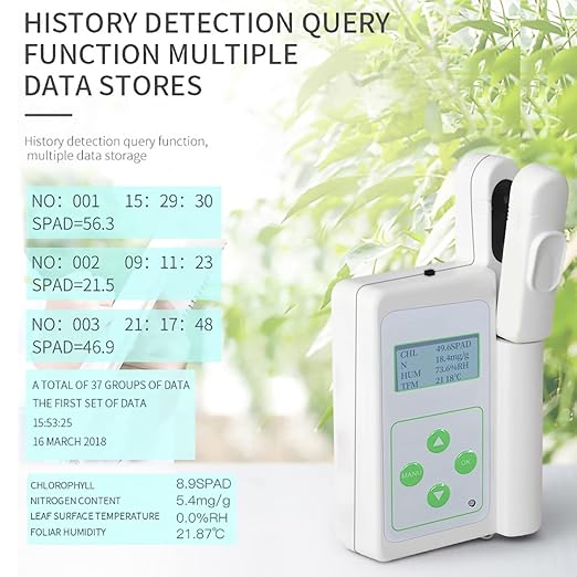 Chlorophyll Tester - Portable Plant Chlorophyll Analyzer Meter GYJ-A Accurate SPAD Measurement, Leaf Temperature Monitoring for Farmers, Gardeners, Scientists, And Eco-Friendly Plant Enthusiasts
