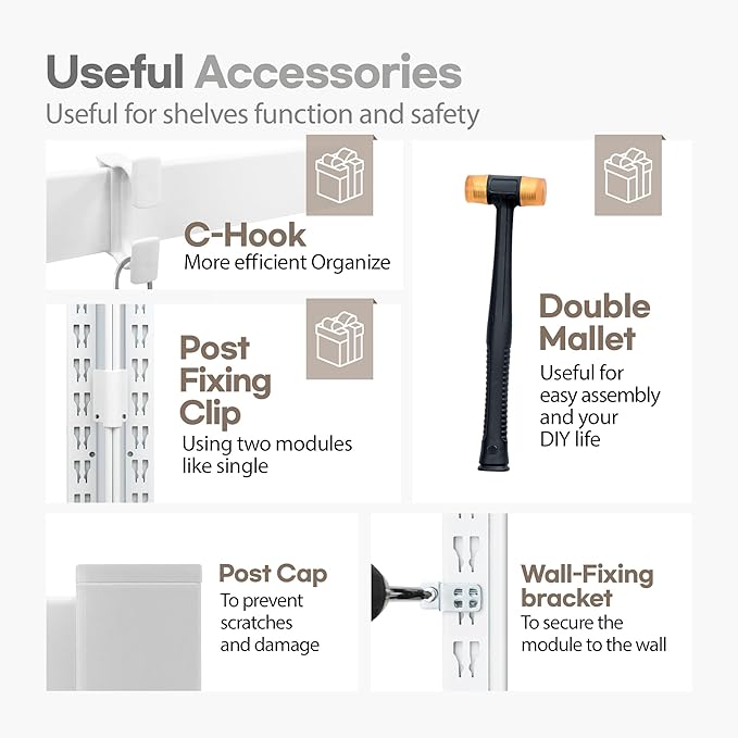 HOMEDANT House 5 Tier 24.4" W Laminated Metal Shelving Unit Adjustable Storage Utility Rack Heavy Duty Shelves Organization Multipurpose Shelf Kitchen Garage Pantry Closet 4 Pack