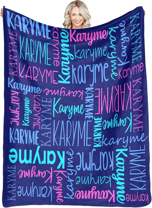 Personalized Name Blanket for Kids and Adult Customized Blanket for Boys Girls Baby Personalized Blanket and Throws Super Soft
