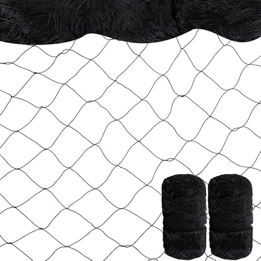 Windyun 2 Pcs Bird Netting Bird Net Chicken Coop 2.4" Mesh Heavy Duty Deer Fence Aviary Net Reusable Fruit Tree Poultry Barrier for Garden Protection Vineyard Against Hawk Squirrel, Black (50' X 100')
