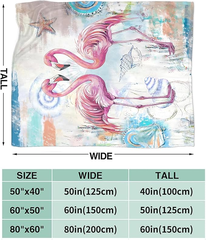 Flamingo Blanket Gifts for Girls Boys Beach Throw Cozy Plush Fleece Flannel Lightweight Fuzzy Party Blankets for Women Men 60"X50"