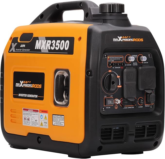 MaXpeedingrods 3500 Watt Portable Inverter Generator Gas Powered, EPA Compliant, Compact and Lightweight for Home Backup Power, Outdoor Camping, RV and Trailer