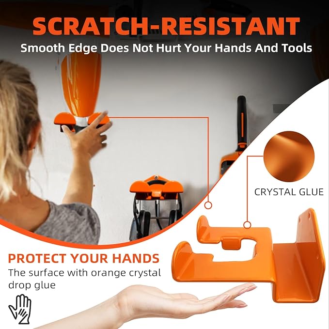 Weedeater Hanger, 1 Pack Weed Eater Hanger for Wall, Heavy Duty Weed Wacker Hooks for Garage, Garage Organization Storage Shed Organizer Mounted Trimmer Rack