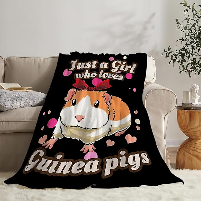 Super Cozy Soft Guinea Pig Throw Blanket - Warm Plush Fluffy, Lightweight Fleece Flannel, Gifts for Kids & Adults, 50"X40"