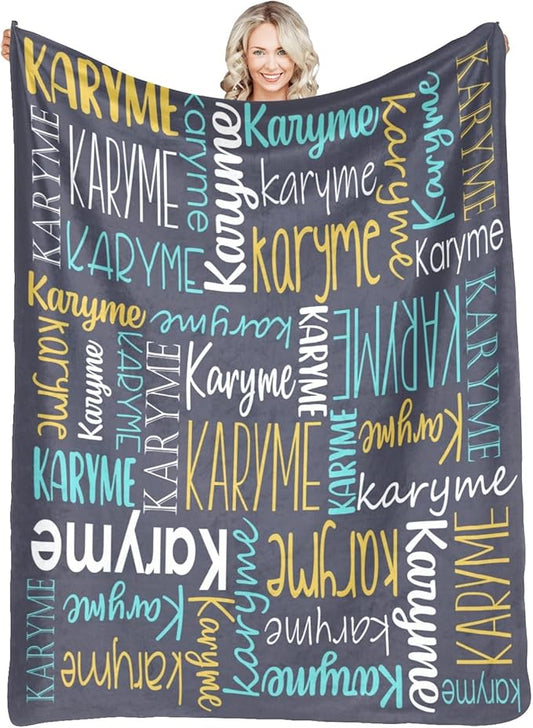 Personalized Name Blanket for Kids and Adult Customized Blanket for Boys Girls Baby Personalized Blanket and Throws Super Soft