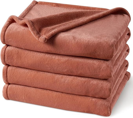 PHF Ultra Soft Fleece Blanket Queen Size, No Shed No Pilling Luxury Plush Cozy 300GSM Lightweight Blanket for Bed, Couch, Chair, Sofa Suitable for All Season, 90" x 90", Tomato Red