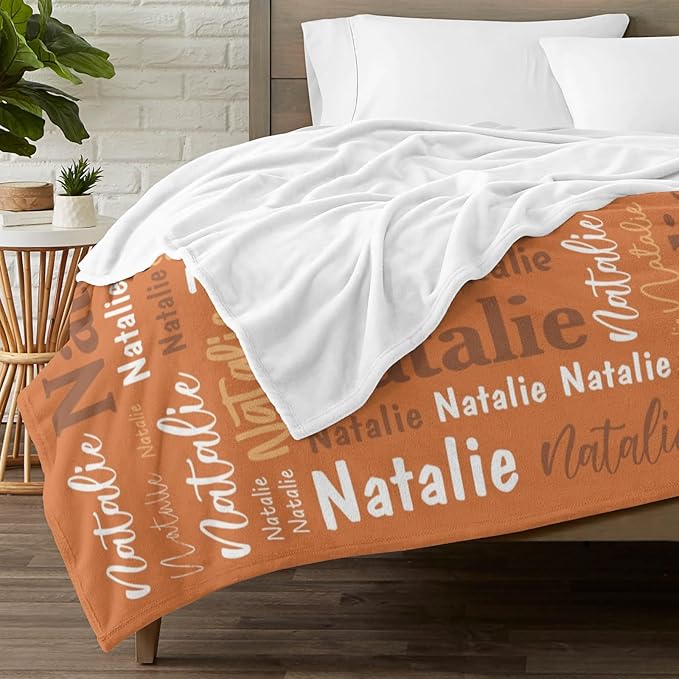 Custom Blanket with Name Personalized Blankets for Kids Adult Boys Girls Flannel Monogrammed Customized Blankets Throw (30''x40'')