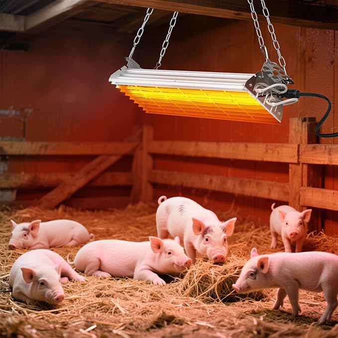Large Heat Lamp for Chicken Coop, 400 Watts Carbon Fiber Chicken coop Heater, Adjust 2 Mode Temp&Hanging Height, Waterproof,Indoor & Outdoor Heater,For Cow,Sheep,Livestock,size:16.3x5.31x3inch (400W)