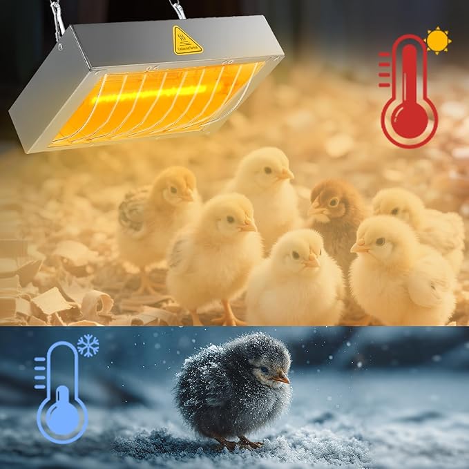 400W Chicken Coop Heater Bulb, Replacement Bulb Accessories for Chicken Heat Lamp, Brooder Heater Tubes for Chicks, Poultry, Pets, 2 Pack