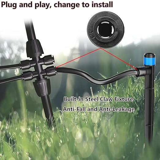 82Ft(25m) Quick-Connect Drip Irrigation System kit,Automatic Garden Irrigation System for Lawn Garden Greenhouse Automatic Irrigation Equipment,1/2 "with 1/4" Irrigation Pipe and Drip Irrigator