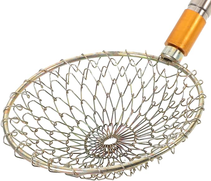 Peanut Picker Chicken Egg Grabber Nut Gatherer Stainless Steel Foldable Pole Separator Potato Picking Tool for Elderly Farmer Poultry Nest Coop