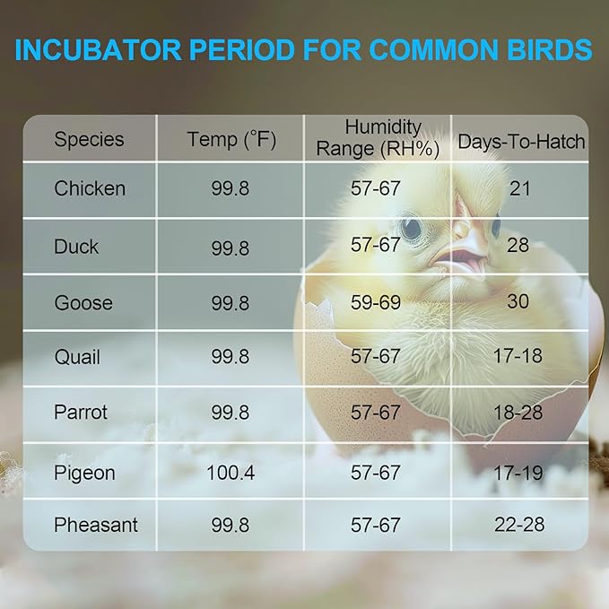 18 Egg Incubators for Hatching Eggs with Temperature Control, Egg Incubator with Automatic Egg Turning and Humidity Display, Built-in Egg Candler Incubator for Chicken Eggs, Duck, Goose & Quail