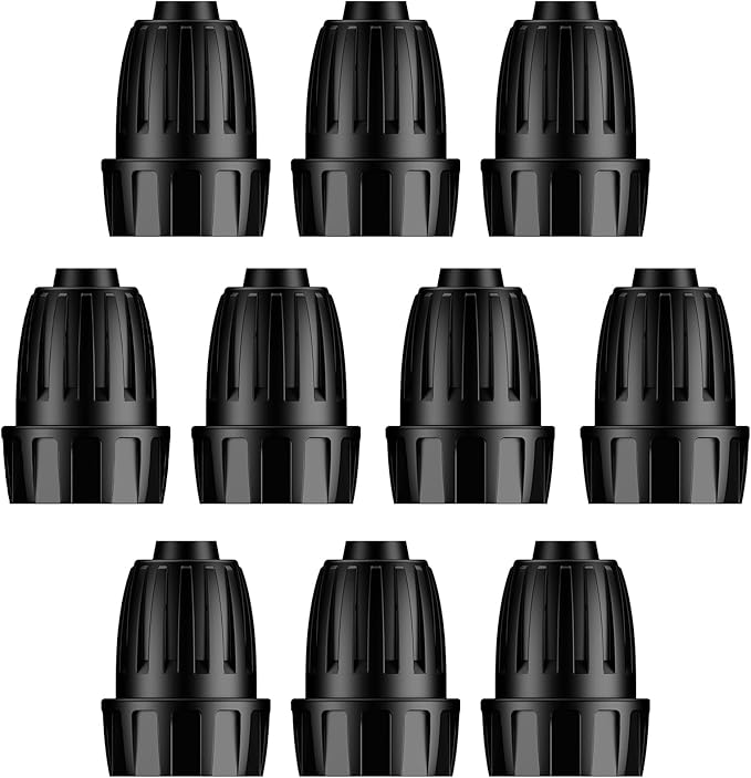 Pawfly 10 Pcs 1/2" to 3/4" Hose Adapter, 1/2 Inch Drip Irrigation Tubing to Faucet/Garden Hose Adapter, 3/4 Inch Garden Faucet Connectors, 3/4" FHT to 1/2" Drip Irrigation Fittings