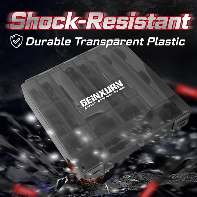 98Pieces 1”/2” Impact Screwdriver Bits Set, Magnetic S2 Steel (Phillips/Slotted/Square/Torx/Hex/Security Torx) Driver Bits Tips,Impact Bit Holder and Nut Driver with Grey Storage Box Case