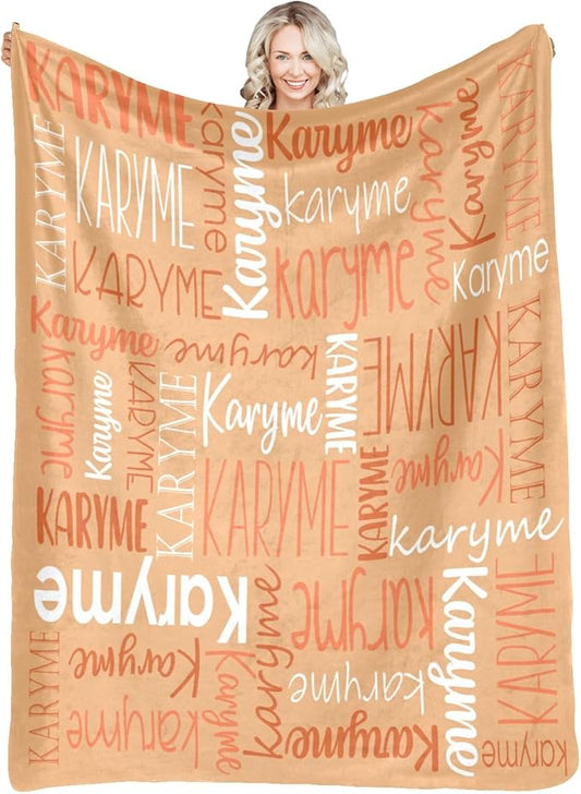 Personalized Name Blanket for Kids and Adult Customized Blanket for Boys Girls Baby Personalized Blanket and Throws Super Soft