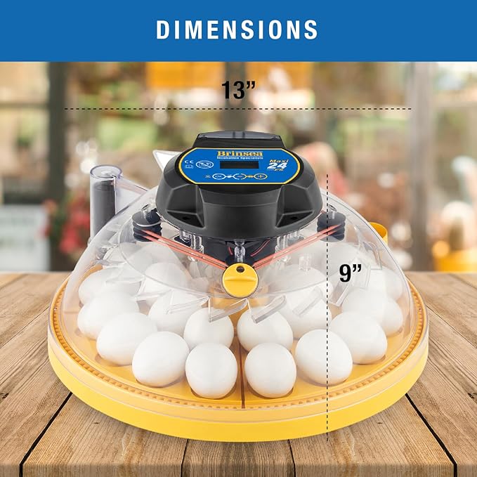 Brinsea Maxi 24 EX Egg Incubator with Automatic Humidity Control and Egg Turning for Hatching 24 Chicken, Duck, or Other Eggs, Optimal Flexibility with Mix & Match Sizes