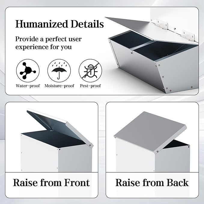 2 Door Hog Feeder, Heavy Duty Galvanized Steel Pig Feeder, 3.7 Bushels Capacity, Moisture Proof Piglet Creep Feeder, All Nuts Pre-Installed, Silver