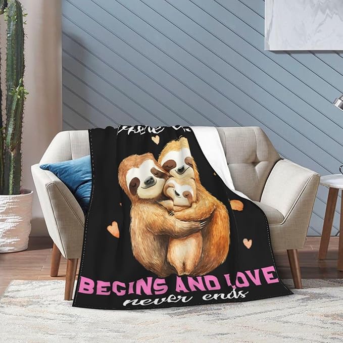 Sloth Blanket Super Soft Warm Animal Throw Gift for Women Girls Cozy Fluffy Plush Lightweight Flannel Fleece for Kids Adults 50"X40"