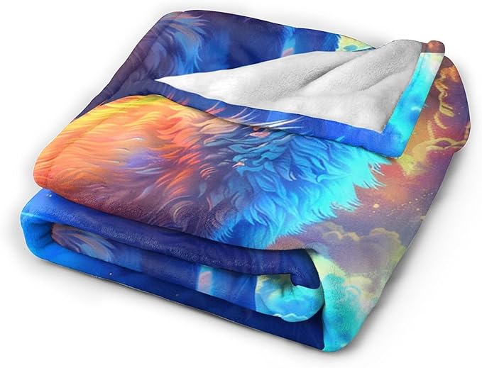 Fantasy Fox in Space Throw Blanket - Gifts and Decor for Girls, Women, Kids, Adults - Soft Warm Cozy Fleece for Couch, Sofa, Bed 50"x40"