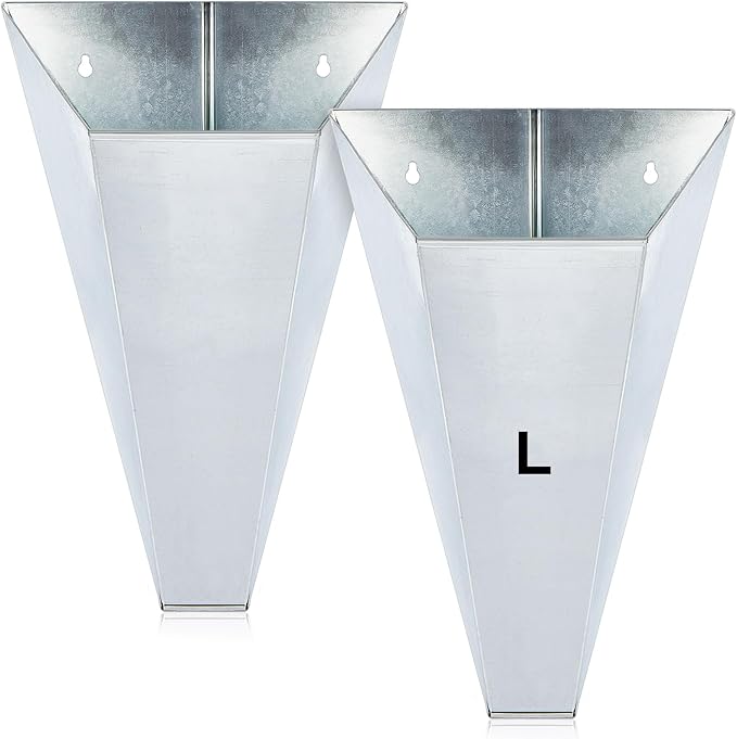 Mumufy 2 Pcs Large Galvanized Steel Poultry Restraining Cones Flat Back Funnel Cone, Up to 12 Pounds, Chicken Killing Cone for Butchering Chicken Birds Turkeys, Easy to Clean