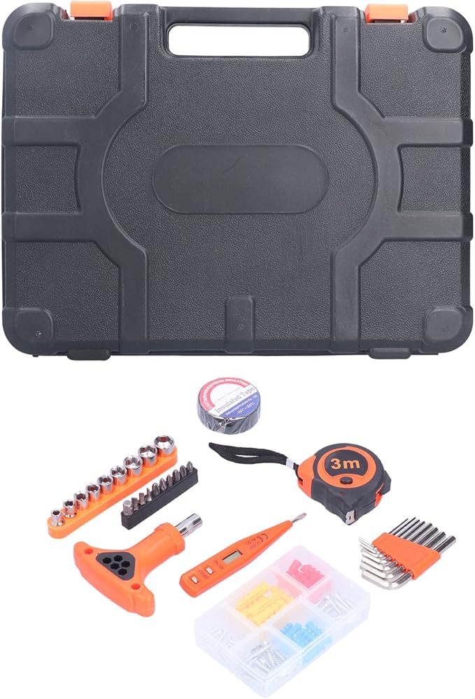 FIXMAN 45Pieces Professional Household Tool Kit Complete Repair Hand Tools Set with Storage Box High Carbon Steel Construction for Home Maintenance DIY Projects