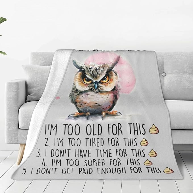Owl Blanket Owl Lover Throw Blanket Super Cozy Plush Lightweight Soft Plush Flannel Fleece Blanket Decor Gifts for Girls Boys Kids Women Men Teenager for Sofa Bed Couch 40"X50"