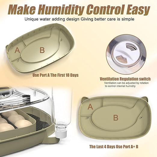 Incubators for Hatching Eggs, 24 Egg Incubator with Automatic Turning and Humidity Control, 360° View Incubadora De Huevos De Gallina, Egg Candler, Incubator for Chicken Eggs, Ducks, Goose, Quail