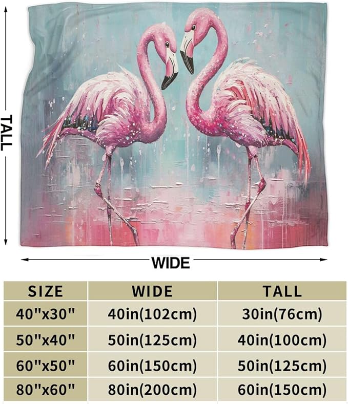 Pink Flamingo Throw Blanket Tropical Flamingos Blankets Fleece Plush Super Soft Cozy Warm Lightweight Flamingo Lover Decor Gifts for Boys Girls Kids Adults Men Women 40" x 50"