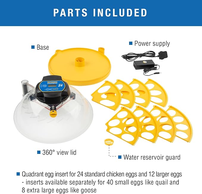 Brinsea Maxi 24 Advance Egg Incubator with Automatic Egg Turning and Temperature Control for Hatching 24 Chicken, Duck, or Other Eggs,- Optimal Flexibility with Mix & Match Sizes
