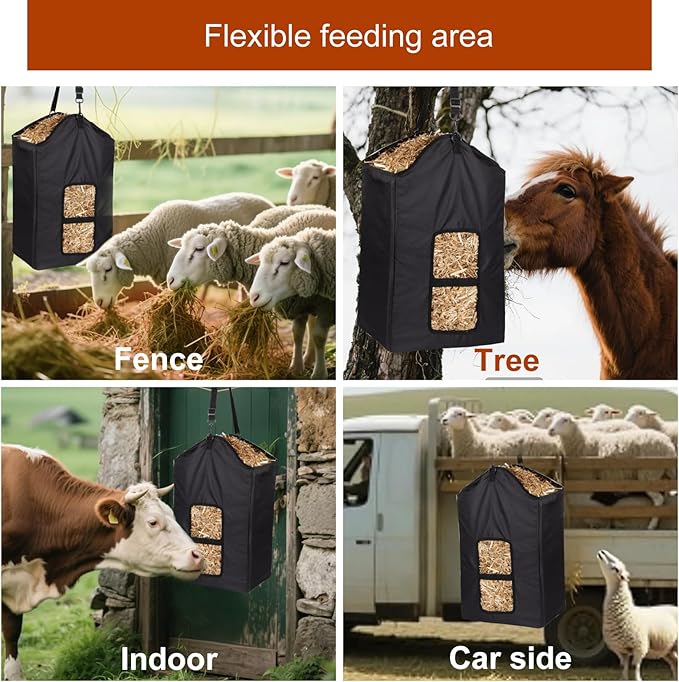 Hay Bag Goat Hay Feeder Durable, Easy to Hang, Suitable for Horses, Donkeys, Cows, Sheep, Etc