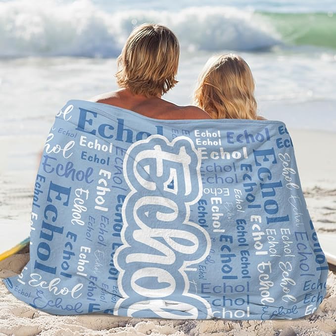 Custom Blanket with Name Personalized Blankets for Kids Adult Boys Girls Flannel Monogrammed Customized Blankets Throw (30''x40'')
