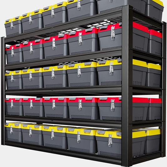 30" D Storage Shelves, 65" W Garage Shelving Heavy Duty Metal Adjustable Garage Shelves, 5 Tier Shelving Units Industrial Shelving for Warehouse, 65" W x 30" D x 79" H