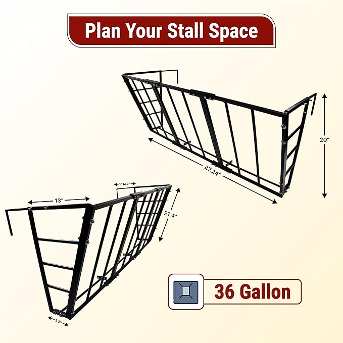 FEBTECH Hay Feeder Wall Mount - Hay Rack for Horses – Versatile 36 Gallon Capacity – Heavy-Duty Powder-Coated Steel Feeder for Goat & Sheep – Provide Barns & Farms Feeding Solutions…