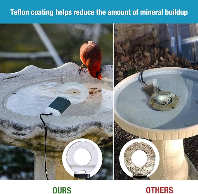 500W Chicken Waterer Heater, Aluminum Utility De-Icer for Farm & Livestock, Non-Conductive and Anti-Rust Heated Chicken Waterer, Bird Bath Heater Livestock Water Heater for Multiple Using