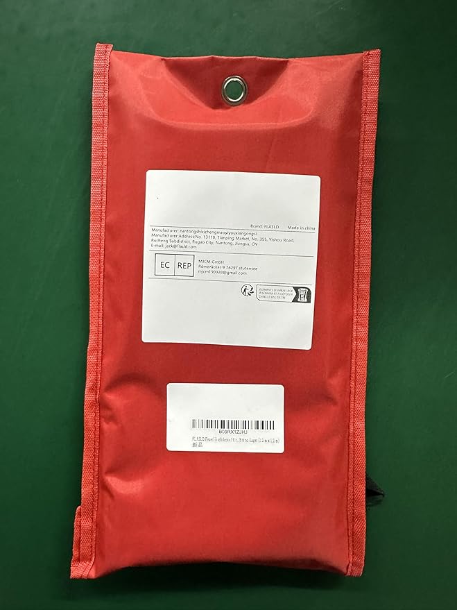 FLASLD Fire Blanket for Home and Kitchen, Fiberglass Fire Blankets Emergency for People, Flame Retardant Protection and Heat Insulation (4 ft x 4 ft)