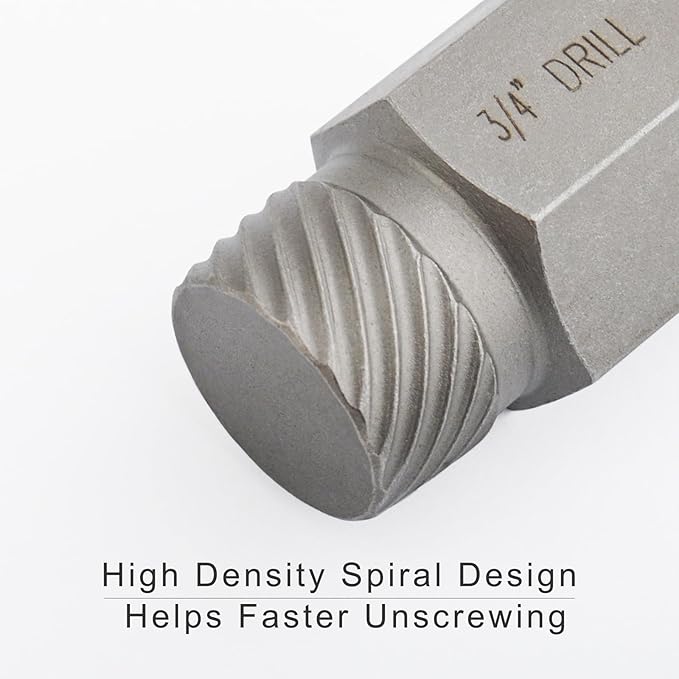 25Pcs Screw Extractor and Bolt Extractor Set, Hex Head Hand Multi-Spline Tool Remover Easy Out, Heavy Duty CR-MO Broken Bolts Screws Extraction Fastener Kit 1/8" to 7/8" in 1/32" Increments