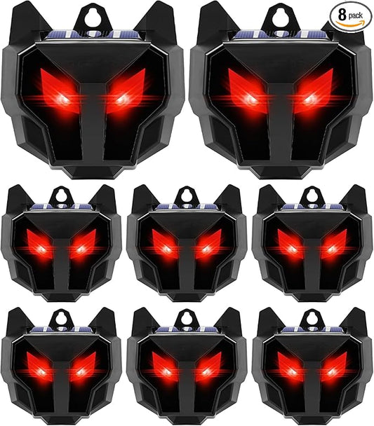 8 Pack Solar Nocturnal Animal Repeller Outdoor,Coyote Deterrent,Deer Repellent Devices,Predator Eyes Animal Deterrent Effective Guard Red Predator Lights for Chicken Coop Raccoon Skunk Fox Yard Farm