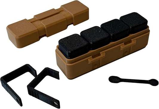 Portable Camping Spice Rack with 4 Containers – Compact Travel Seasoning Organizer Box for Outdoor Cooking, RV, Hiking & Kitchen Use | Lightweight, Stackable, and Easy to Carry