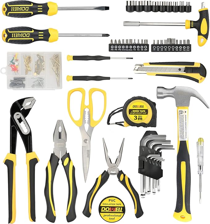 DOWELL Tool Set Tool Kit 152-Piece Household Tool Kit Set Sockets Set Pliers Screwdriver Set with Storage Tool Bag Pouch HYT152
